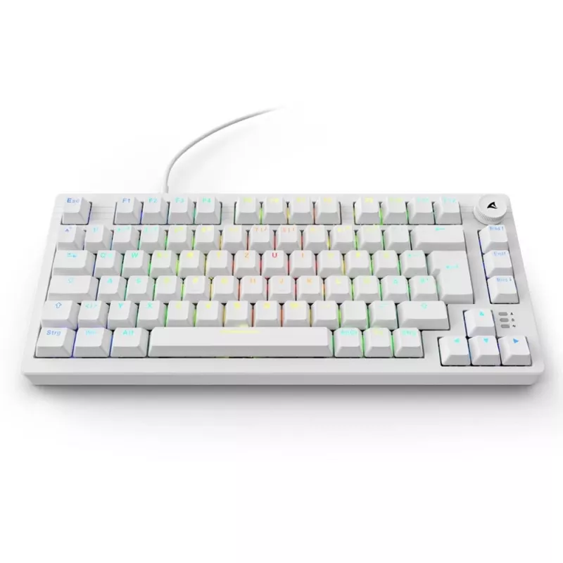 Klawiatura Sharkoon SGK25 75% QWERTZ USB przewodowa RGB LED biała