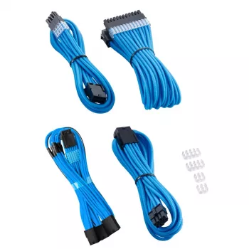 Zestaw przedłużaczy kablowych CableMod PRO ModMesh 12VHPWR — jasnoniebieski, 3-częściowe przedłużenia GPU 12+4 pin