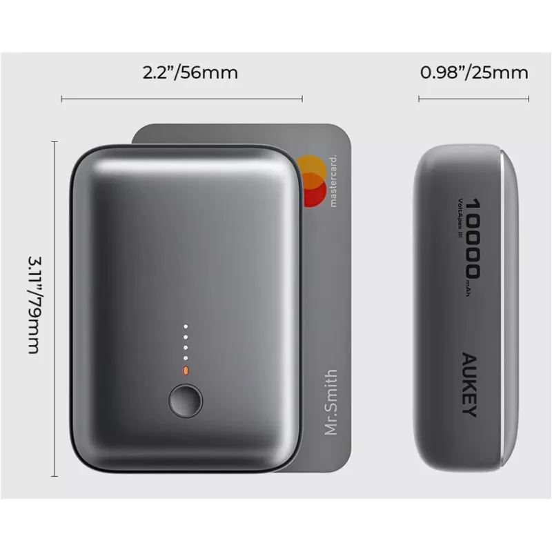 AUKEY 157000 power bank 10000 mAh Szary