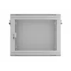 Szafa rack do montażu naściennego 19 inch 9U 600x450, szara, drzwi perforowane