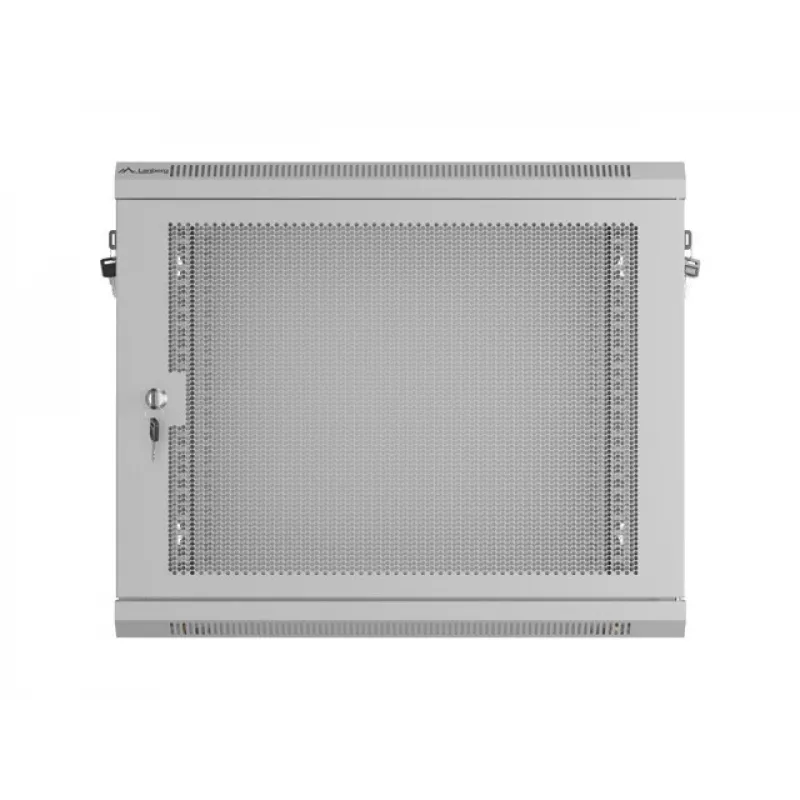 Szafa rack do montażu naściennego 19 inch 9U 600x450, szara, drzwi perforowane