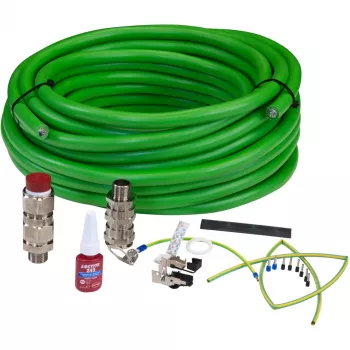 AXIS ASKDP03-T Armored - Kabel sieciowy - bez wtyczki do bez wtyczki - 10,0m - CAT 6 - na zewnątrz - RAL 6018 - do AXIS Ex Connection Rail 4-port, EXTB-3, ExCam XF P1377, XPT Q6055