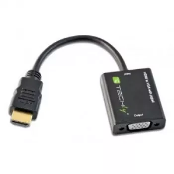 Techly IDATA-HDMI-VGA2 kabel przejściowy wideo VGA (D-Sub) Czarny