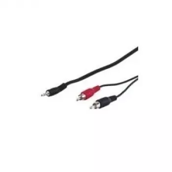 Wentronic Goobay Przewód adapter jack 3,5 mm / RCA, czarny, 0,5 m - wtyk jack 3,5 mm (3-stykowy, stereo) > 2x wtyk RCA (audio lewy/prawy) (50440)