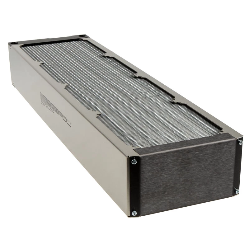 Chłodnica Aqua-Computer airplex radical 4/480 — Aluminium/Miedź/Stal nierdzewna, 520×140×73 mm