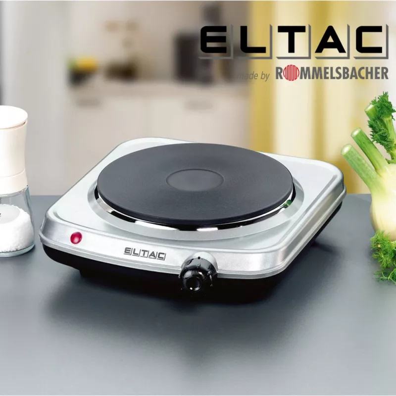 Płyta grzewcza Rommelsbacher ELTAC EK 18 — jednopalnikowa, 1500 W, srebrny metalik