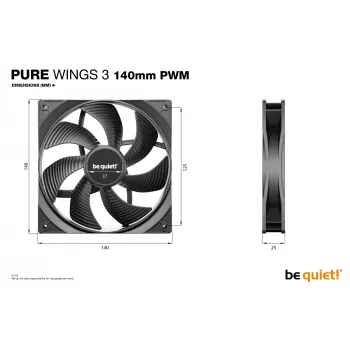 be quiet! Pure Wings 3 140mm PWM wentylator do obudowy komputera 14 cm czarny 1 szt.