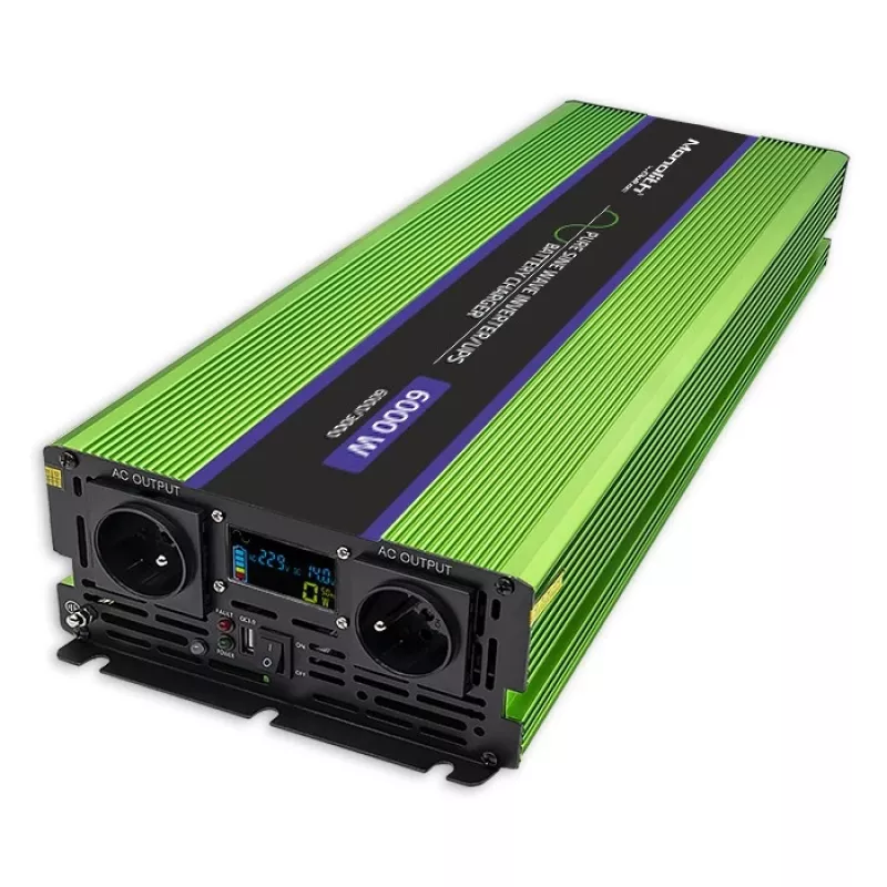 Przetwornica samochodowa Qoltec Monolith 6000 W Zielona 12 V