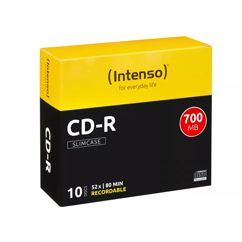Intenso - 10 x CD-R - 700MB (80 Min) 40x - Slim Jewel Case - Nośnik danych (1001622)