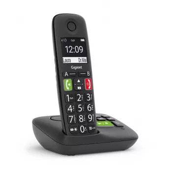 Gigaset E290A Telefon analogowy/DECT z identyfikacją numeru Czarny
