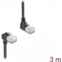 DeLOCK Kabel sieciowy RJ45 Kat.6A S/FTP cienki 90° 3 m Czarny