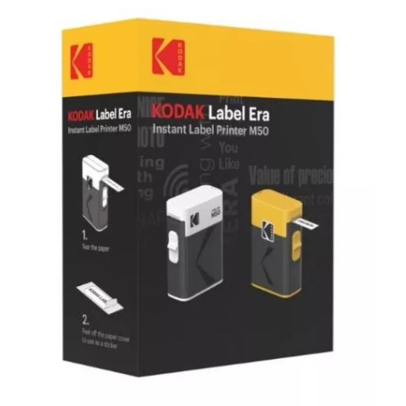 Drukarka etykiet Kodak Label ERA M50 Bluetooth do etykiet 14 mm z żółtym rolką