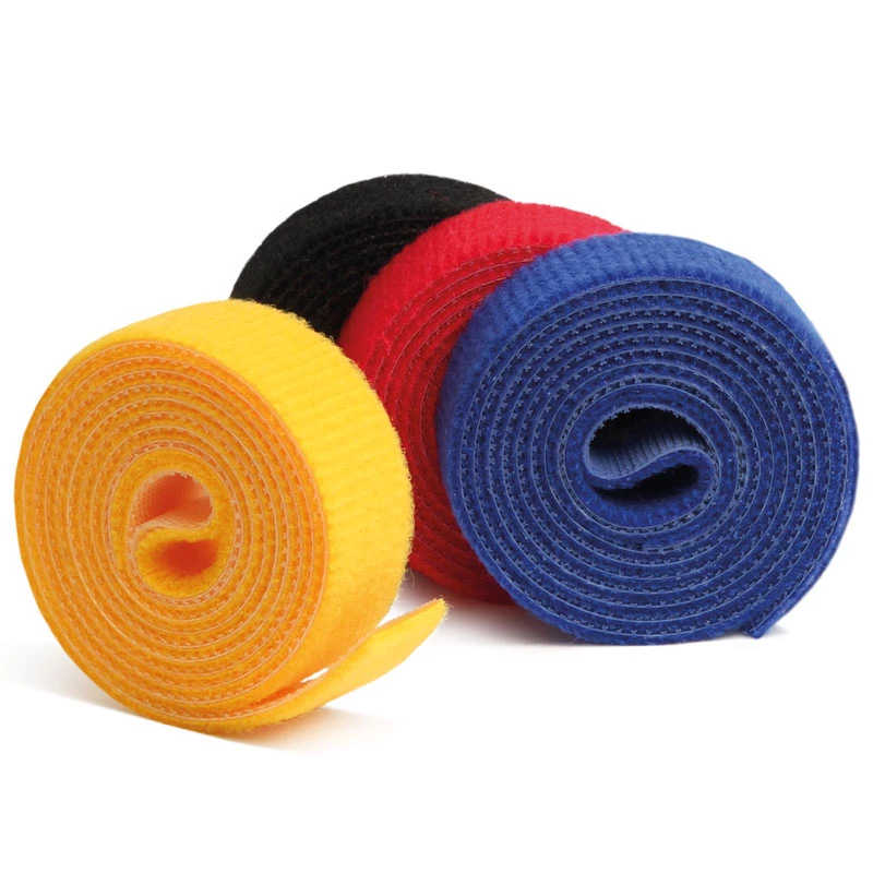 LABEL THE CABLE doppelseitige Klettband-Rolle 4x 1m - bunt gemischt