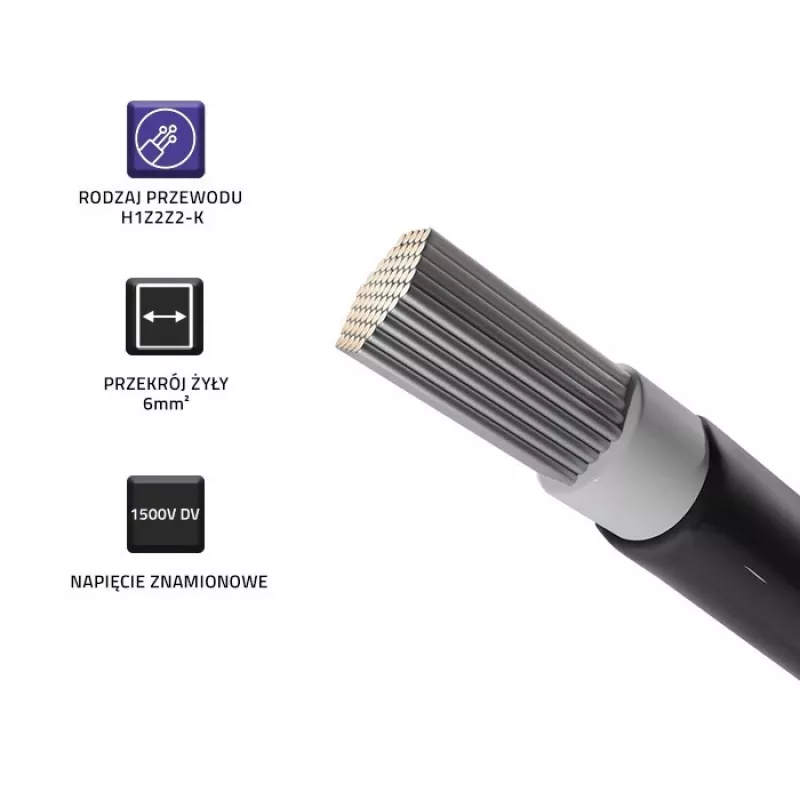 Qoltec 53853 Kabel fotowoltaiczny | 6mm² | 100m | czarny