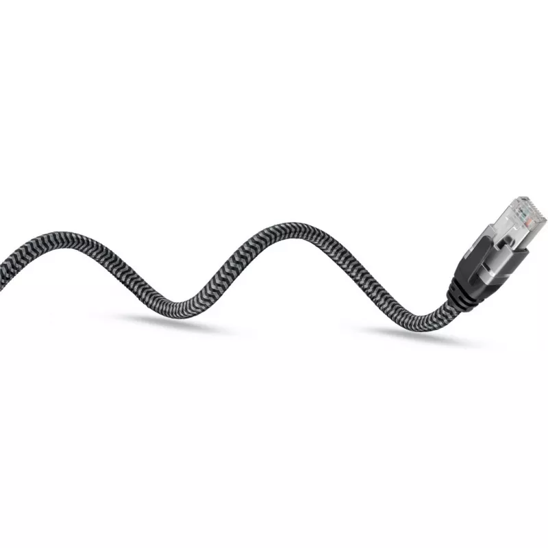 Ethernet-kabel USB-C 3.2 Gen2 Plug > RJ-45 Plug, LAN-Adapter Czarny/Srebrny, 1,5 Meter, braided textile jacket