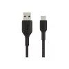 Pleciony kabel USB-C na USB-A 3m Czarny