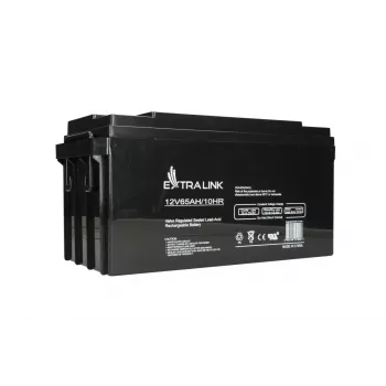 Akumulator szczelny kwasowo-ołowiowy Extralink Accumulator AGM 12V 65Ah, VRLA, czarny, 1 szt.
