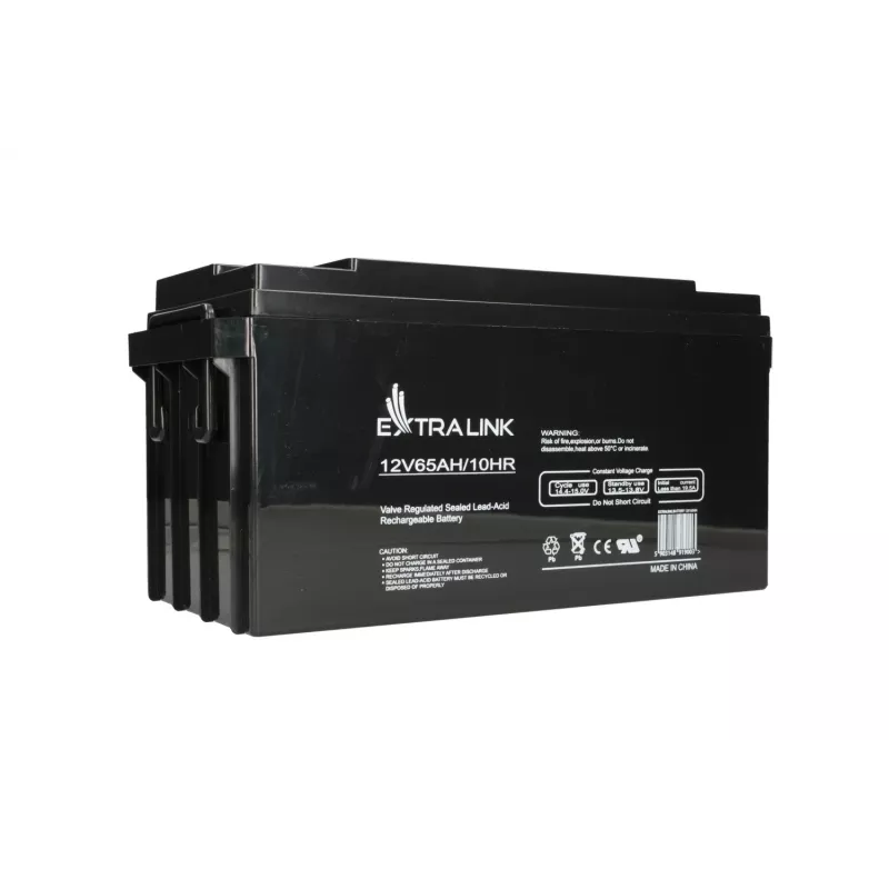 Akumulator szczelny kwasowo-ołowiowy Extralink Accumulator AGM 12V 65Ah, VRLA, czarny, 1 szt.