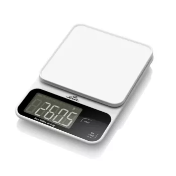 Elektroniczna waga kuchenna ETA POPI Biała — maks. 5 kg, dokładność 1 g, wyświetlacz LCD, baterie AAA