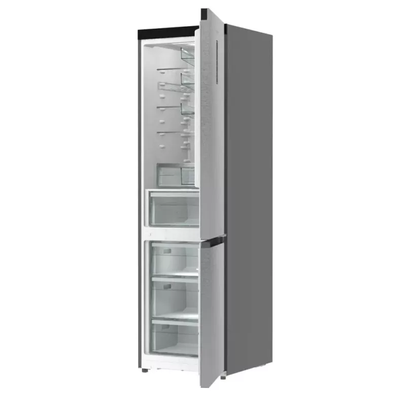 Lodówko-zamrażarka Gorenje NRB620E61X4WFE, wolnostojąca, stal nierdzewna, pojemność całkowita 413 l, zamrażarka dolna 130 l, NoFrost, wyświetlacz LED