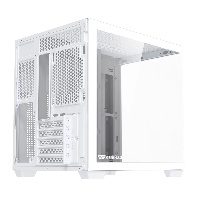 Obudowa komputerowa DarkFlash B275 (biała) mid-tower kompatybilna z ATX, przedni panel I/O, szkło hartowane