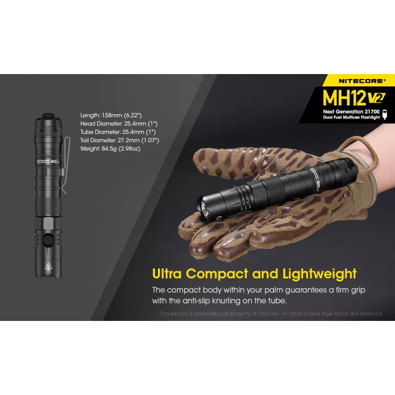 Latarka ręczna Nitecore MH12 V2 Czarna