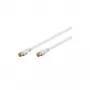 Wentronic Goobay Kabel połączeniowy SAT, F-Quick, 100% ekranowany, pozłacany, biały, 1,5 m - wtyk F (Quick) wtyk F (Quick) (62743)