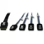 Kabel SFF-8087 > 4x S-ATA skrzyżowany czarny 1 metr częściowo osłonięty