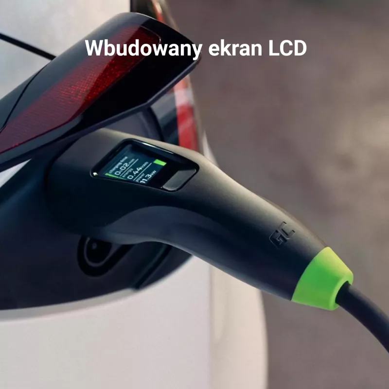 zielony Cell Habu EVGC01 Mobilna ładowarka EV do pojazdów elektrycznych 11 kW 7 m Type 2 CEE Wallbox Czarna
