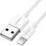 Kabel Ugreen USB 2.0 A Lightning 2m, 5V/2,4A, iPhone 7/7plus/6S/6/6 Plus, iPhone 5s/5c/5, iPad Mini/Mini 2, iPad 1 m, biały