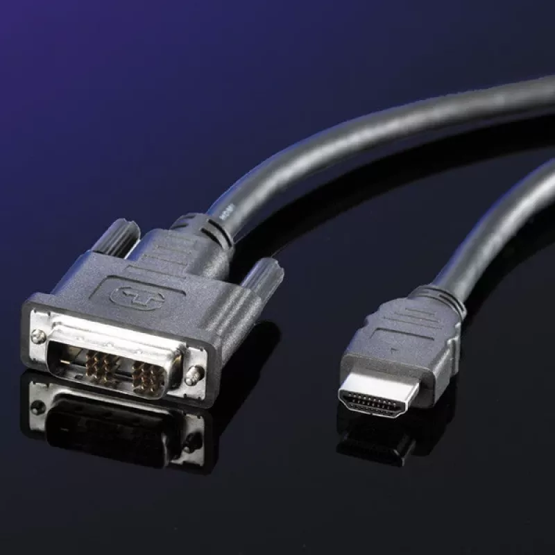 Kabel ROLINE DVI (18+1) ST - HDMI ST 5,0m (11.04.5552)