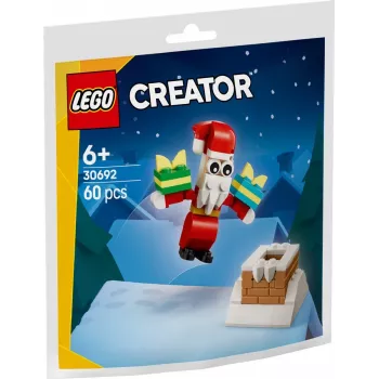 Zabawka konstrukcyjna LEGO Świąteczny komin Świętego Mikołaja polybag 30692 – mini zestaw do budowania