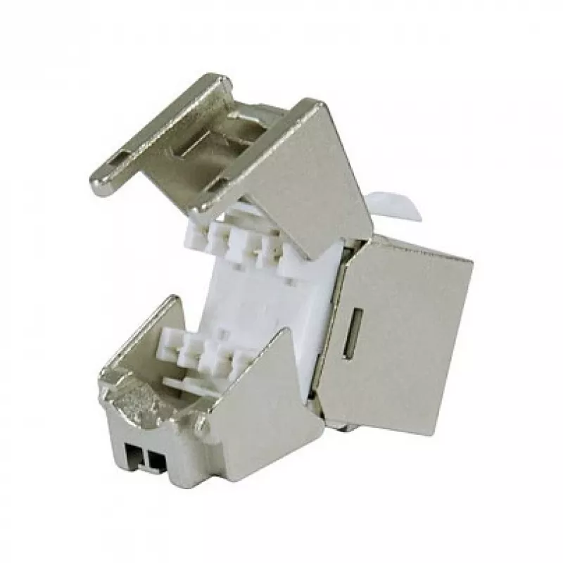 Ekranowane złącze keystone cienki Kat.6A, EQUIP 767223, bez narzędzi, RJ-45, płaskie, srebrne, 8 szt.