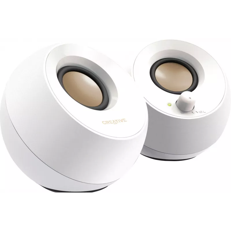 Creative Pebble 2.0 Zestaw głośników stereo na biurko, biały