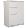 Komoda top e shop 2D2S BIEL — 2 szuflady, biała, 700×400×970 mm, płyta wiórowa