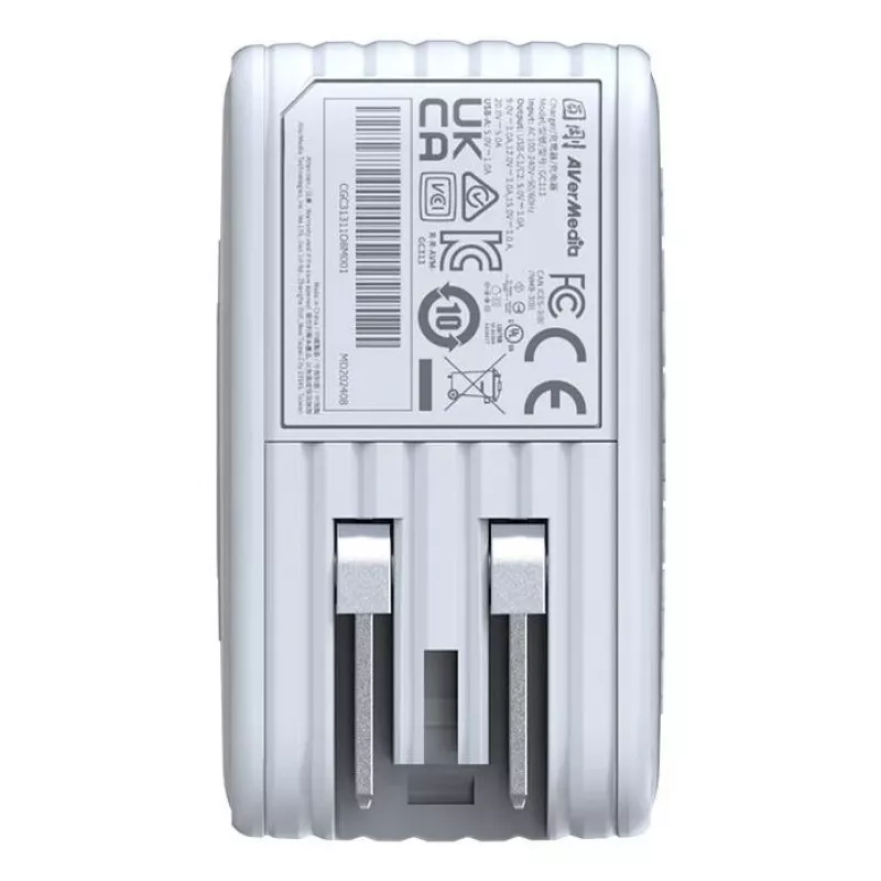 AVerMedia GC313 Uniwersalna biała ładowarka AC Fast Charging do użytku wewnętrznego