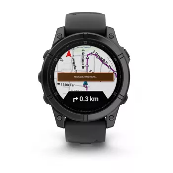 Garmin Fenix E 3,3 cm (1,3) AMOLED 47 mm Cyfrowy 416 x 416 pikseli Ekran dotykowy Czarny Wi-Fi GPS (satelitarny)