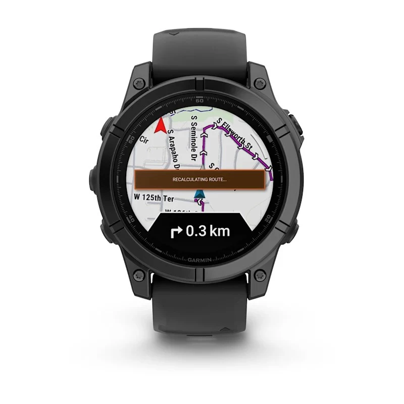 Garmin Fenix E 3,3 cm (1,3) AMOLED 47 mm Cyfrowy 416 x 416 pikseli Ekran dotykowy Czarny Wi-Fi GPS (satelitarny)