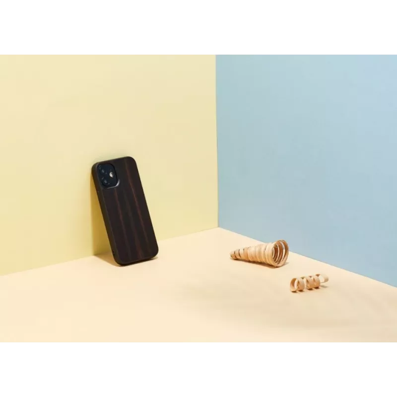 Etui ochronne Man and Wood do iPhone 12 mini — hebanowa czerń