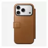 Etui z klapką Nomad Modern Leather Folio do iPhone 17 Pro, skóra + aluminium, 6,3 cala (16 cm), Tan, 3 kieszenie na karty