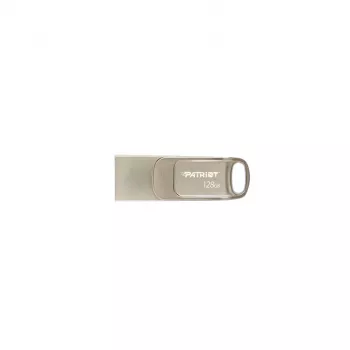 Pamięć USB PATRIOT PS128GT560DS5D 128 GB USB 3.2 (USB-A / USB-C) obrotowa ze stopu cynku, srebrna