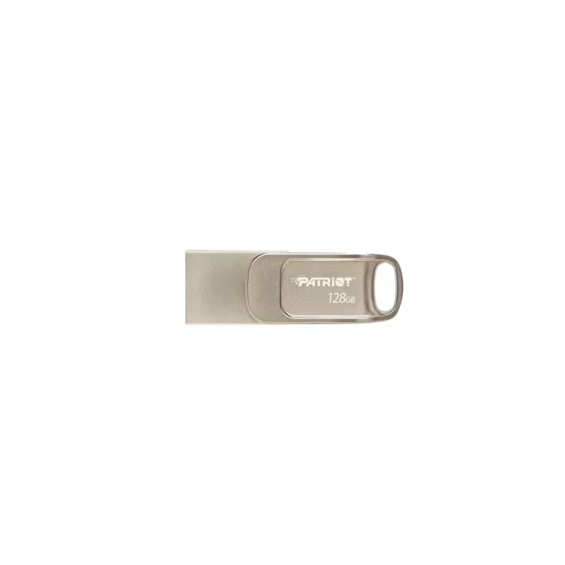 Pamięć USB PATRIOT PS128GT560DS5D 128 GB USB 3.2 (USB-A / USB-C) obrotowa ze stopu cynku, srebrna