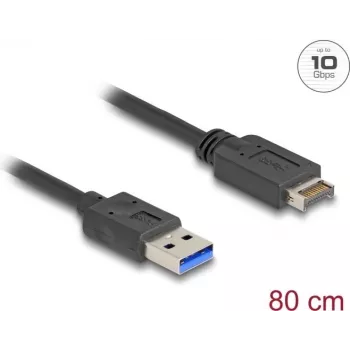 Kabel USB DeLOCK 10 Gb/s Typ-E Key A 20-pin męski do Typ-A męski 80 cm