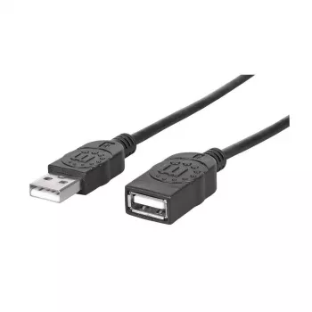 MANHATTAN Hi-Speed USB 2.0 Extension kabel Type A Plug - Type A Socket, Czarny, 1.8 m (338653)