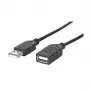 MANHATTAN Hi-Speed USB 2.0 Extension kabel Type A Plug - Type A Socket, Czarny, 1.8 m (338653)