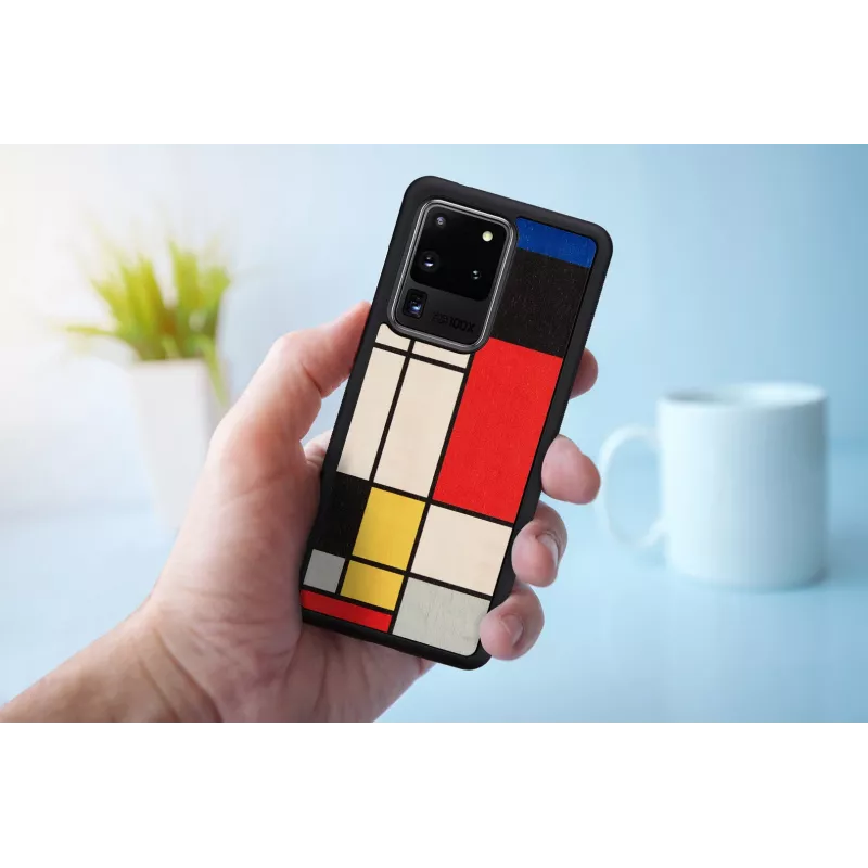 Etui na telefon man and wood do Galaxy S20 Ultra — drewniane czarne etui ochronne