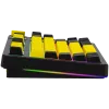 LORGAR KBP70TKLW, Bezprzewodowa mechaniczna klawiatura gamingowa TKL Pro, czarno-żółta, układ EN