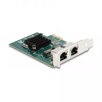 Karta DeLOCK PCI Express x1 na 2 x RJ45 Gigabit LAN BCM, szara