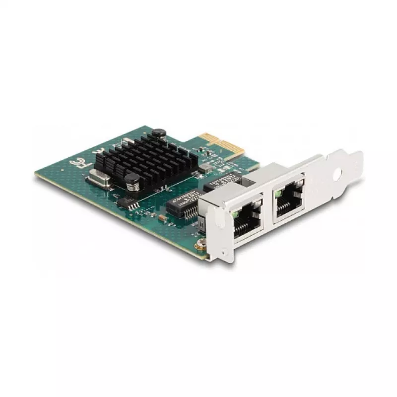 Karta DeLOCK PCI Express x1 na 2 x RJ45 Gigabit LAN BCM, szara