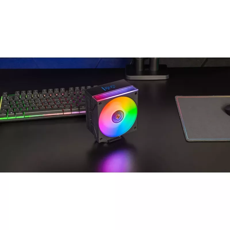 Chłodzenie powietrzne TACENS Mars Gaming MCPU-LCD, wentylator 120 mm, TDP 300 W, obsługa LGA1700/1200/115x/1366 i AM4/AM5, czarny